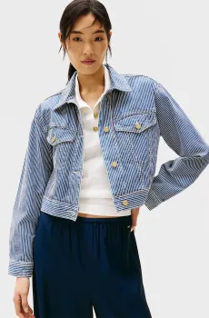 Женская джинсовая куртка в полоску DNM STRAIGHT Разноцветный XS Tommy Hilfiger WW0WW44375