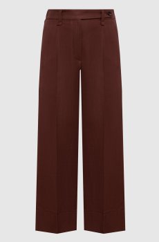 Коричневые брюки с леном с цепочкой мониль