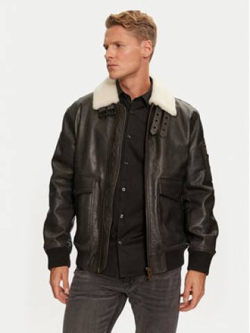 Hugo Шкіряна куртка Loran 50521030 Чорний Regular Fit Hugo Шкіряна куртка Loran 50521030 Чорний Regular Fit