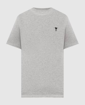 Серая меланжевая футболка с вышивкой