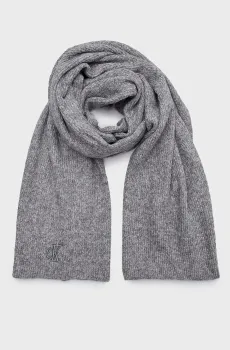 Женский серый шарф THICK EMBROIDERY SCARF Серый ONESIZE Calvin Klein K60K612664