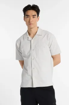 Мужская серая рубашка Seersucker Button Up Серый 35-38 New Balance MT51523GYM
