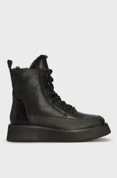 Женские черные кожаные ботинки Черный 36 PRPY PRFDS7280W