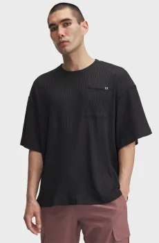 Мужская черная футболка UA Rival Waffle Crew Черный L Under Armour 1383106-001