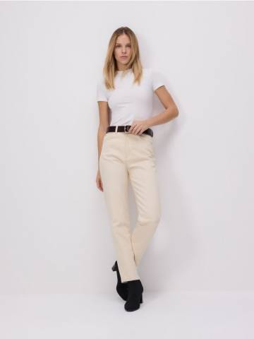 Reserved - Джинси mom fit slim - бежевий - YT196-08J Reserved - Джинси mom fit slim - бежевий - YT196-08J