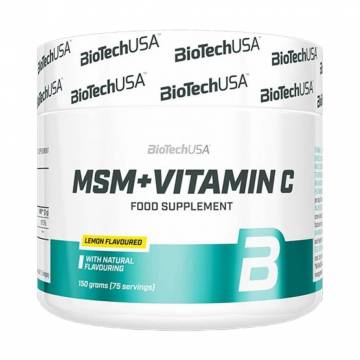 Метилсульфонилметан и витамин С BioTech USA MSM + Vitamin C Лимон, в порошке, 150 г Метилсульфонилметан и витамин С BioTech USA MSM + Vitamin C Лимон, в порошке, 150 г