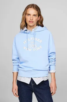 Женское голубое худи MDRN REG VARSITY Голубой S Tommy Hilfiger WW0WW42098