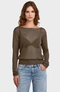 Женский коричневый джемпер Sheer summer Коричневый L G-Star RAW D28852,D140