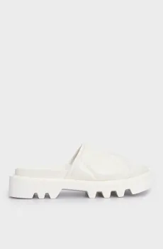Женские белые кожаные слайдеры ROLENE Белый 39 DKNY K1424563