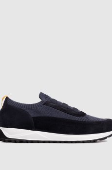 Синие комбинированные кроссовки с логотипом