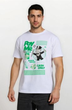 Бавовняна футболка з принтом Monopoly - білий