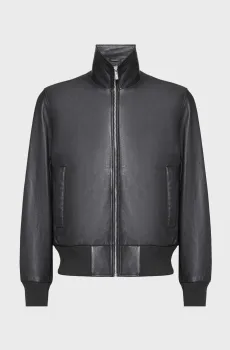 Мужская черная кожаная куртка Черный 48 Karl Lagerfeld 561422.555023;990