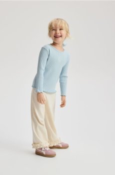 Reserved - Футболка з трикотажу в рубчик - блідо-блакитний - 892HT-05X