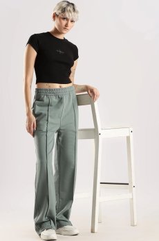 Calvin Klein Jeans Women Cotton Mid-Rise Regular Trousers