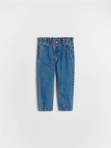 Reserved - Джинси baggy з вишивкою - синій - 765CV-55J Reserved - Джинси baggy з вишивкою - синій - 765CV-55J