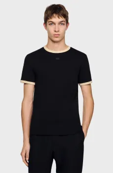 Мужская черная футболка Черный L Sandro SHPTS01616_Black