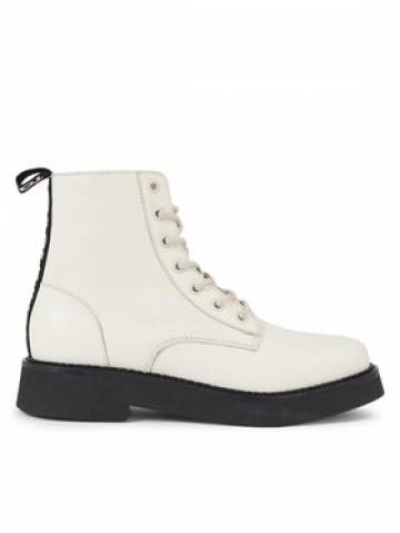 Tommy Jeans Ботильйони Tjw Lace Up Flat Boot EN0EN02310 Écru Tommy Jeans Ботильйони Tjw Lace Up Flat Boot EN0EN02310 Écru