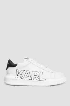 Мужские белые кожаные сникерcы Белый 41 Karl Lagerfeld 500470.855091;10