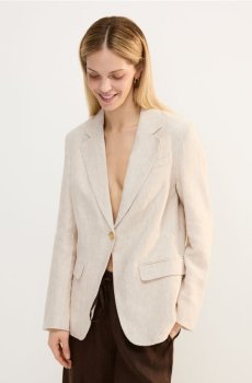 Reserved - Блейзер з льону - бежевий - 097IT-08M