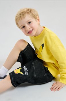 Бавовняні шорти бермуди Pokemon - чорний