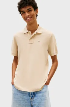 Мужское бежевое поло REG ESS Бежевый M Tommy Jeans DM0DM22711