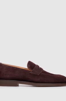 Бордовые замшевые лоферы