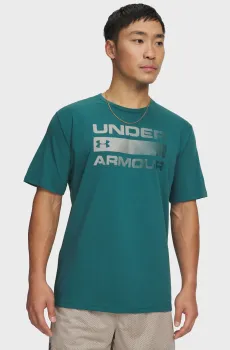Мужская зеленая футболка UA TEAM ISSUE WORDMARK SS-GRN Зеленый L Under Armour 1329582-338
