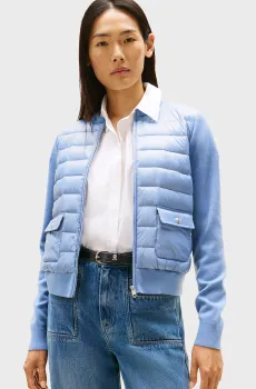 Женский голубой бомбер UL PADDED REG Голубой S Tommy Hilfiger WW0WW46741