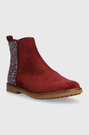 Детские замшевые ботинки Pom Dapi TRIP BACK цвет бордовый