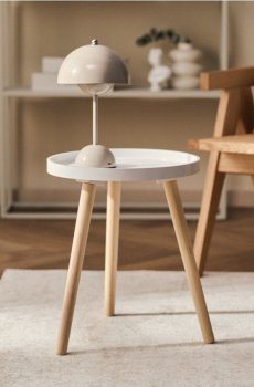 Круглий кавовий столик - білий