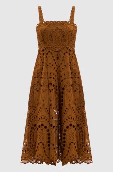 Коричневое платье миди Glimmer