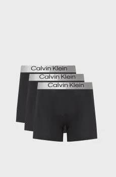 Мужские черные боксеры (3 шт) TRUNK Черный M Calvin Klein LV00NB4124