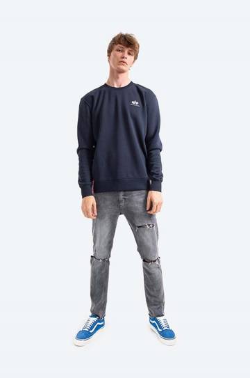 Кофта Alpha Industries мужская цвет синий однотонная 188307.07-navy Кофта Alpha Industries мужская цвет синий однотонная 188307.07-navy