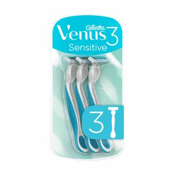 Одноразовые бритвы Gillette Venus 3 Sensitive женские, 3 шт Одноразовые бритвы Gillette Venus 3 Sensitive женские, 3 шт