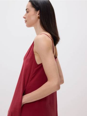 Reserved - Сукня на бретелях з модалу - буряковий - 529FB-83X