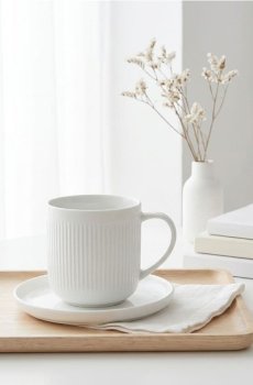 Ребриста кружка - білий