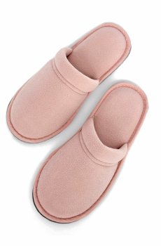 Женские домашние тапочки Twins закрытые, флис, пудровые, размер 38-39 (25 см)
