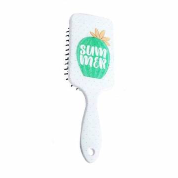 Массажная щетка для волос Cosmo Shop Summer Beautiful прямоугольная, 22*7 см, белая, 1 шт (CS407B)