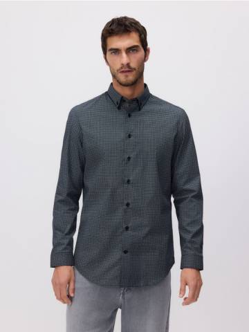 Reserved - Сорочка slim fit із високим вмістом бавовни - темно-сірий - 020CZ-90P Reserved - Сорочка slim fit із високим вмістом бавовни - темно-сірий - 020CZ-90P