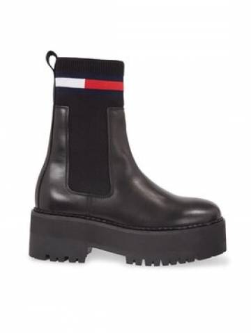Tommy Jeans Челсі Tjw Flatform Chelsea Sock EN0EN02301 Чорний Tommy Jeans Челсі Tjw Flatform Chelsea Sock EN0EN02301 Чорний
