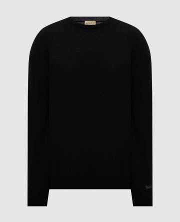 Черный джемпер из шерсти с вышивкой логотипа