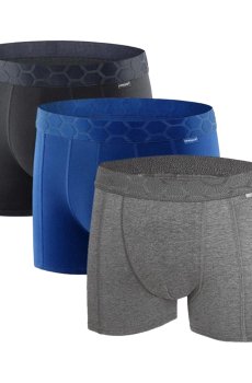 Трусы-боксеры мужские Uniconf UBB116R1Set, Black/Dark Blue/Grey, размер 2XL, 3 шт