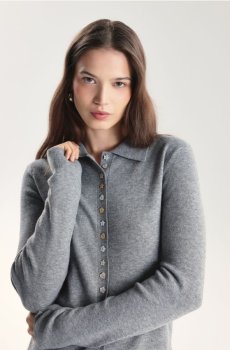 Reserved - Кардиган з декоративними гудзиками - середньо-сірий - 447HH-85M