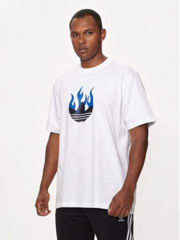 adidas Футболка Flames Logo IS2944 Білий Loose Fit adidas Футболка Flames Logo IS2944 Білий Loose Fit