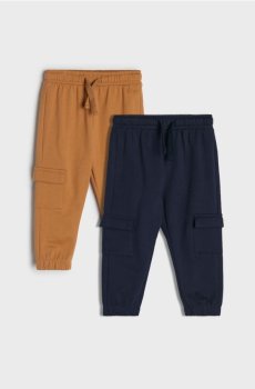 Бавовняні штани-джогери 2 pack - темно-синій