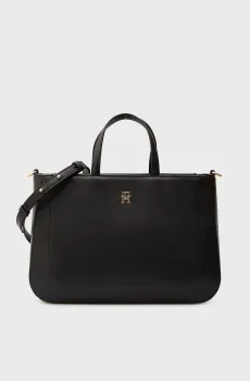 Женская черная сумка GLAM SATCHEL Черный ONESIZE Tommy Hilfiger AW0AW18145