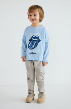 Reserved - Лонгслів The Rolling Stones - світло-блакитний - 051II-50X