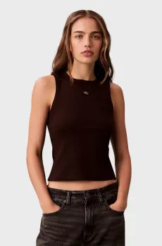 Женская коричневая майка LABEL Коричневый L Calvin Klein Jeans LV047C201G