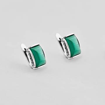 Серебряные серьги Minimal 1975-green Серебряные серьги Minimal 1975-green