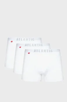 Мужские белые боксеры (3 шт) Белый S Atlantic 3MH-011